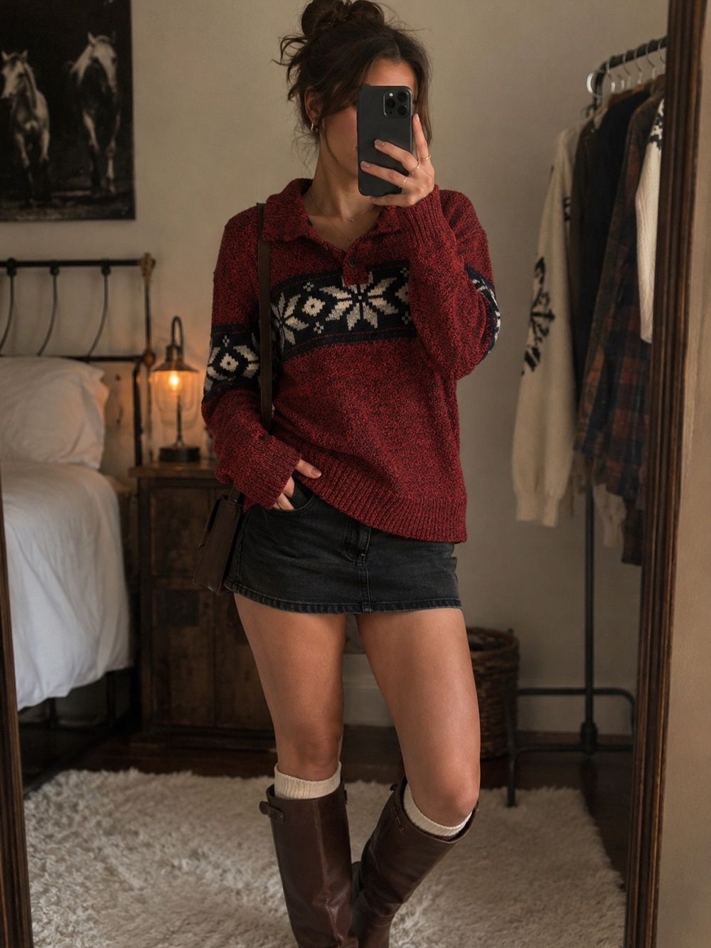American Eagle Nordic Fair Isle Sweater Medium